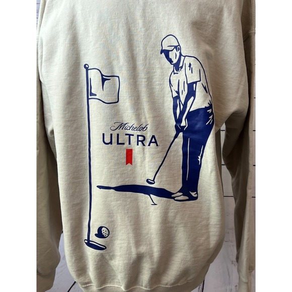 Michelob Ultra Golf Birdie Sweatshirt size Large Beer Adult Gildan Pullover - Picture 1 of 7